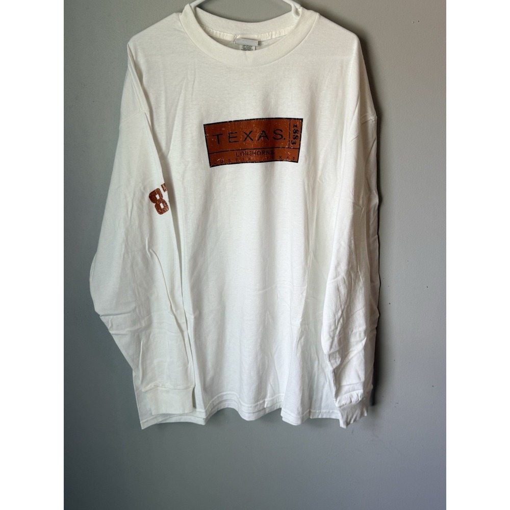 Vintage Texas Longhorns White Long Sleeve T-Shirt Men's Size XL Fast Ship